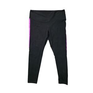 Victoria’s Secret Pink Active High Waist Leggings Women’s XXL Black Purple Palm
